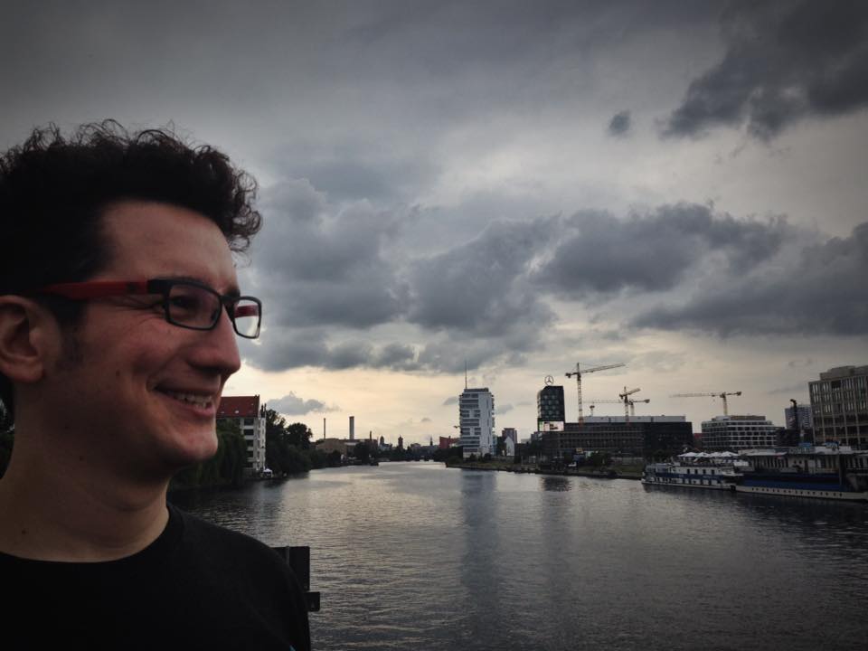 A picture of me over the water in Berlin, Germany.